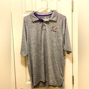 LSU Gray Polo, Mens Large